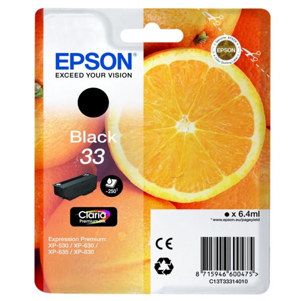 Original Tintenpatrone Epson T33 schwarz (C13T33314012)
