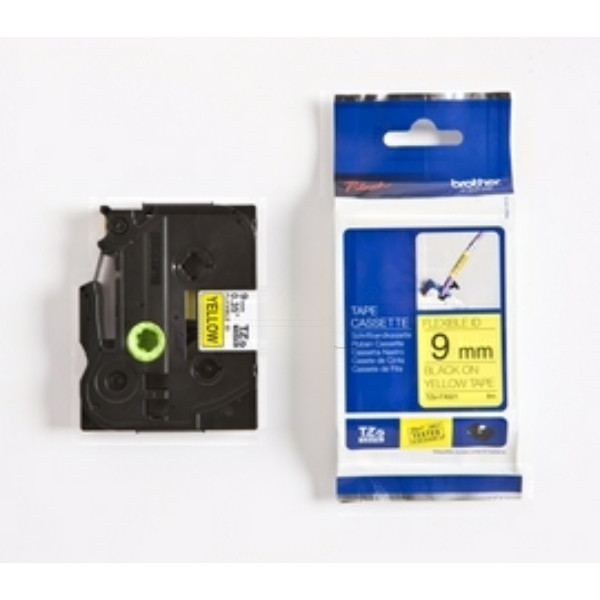 Original Schriftbandkassette Brother TZE-FX621 schwarz auf gelb (9mm x 8m) 
