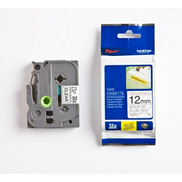 Original Schriftbandkassette Brother TZE-S131 schwarz auf transparent (12mm x 8m) 