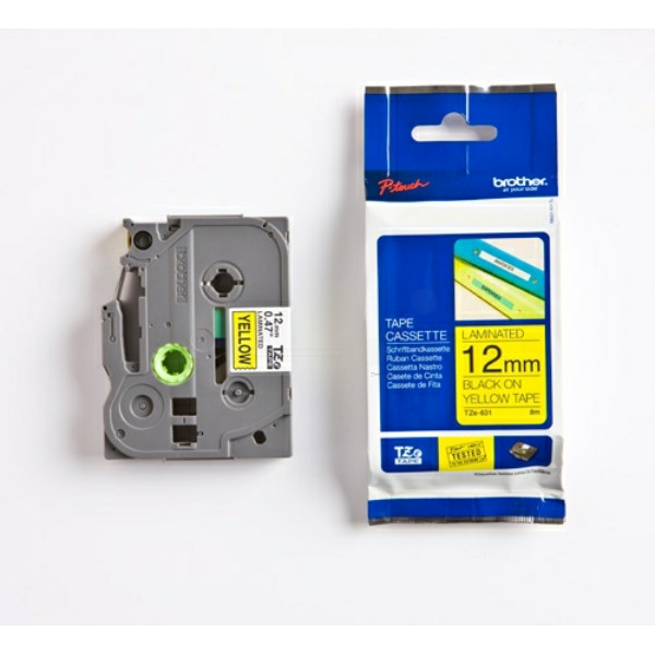 Original Schriftbandkassette Brother TZE-631 schwarz auf gelb (12mm x 8m) 
