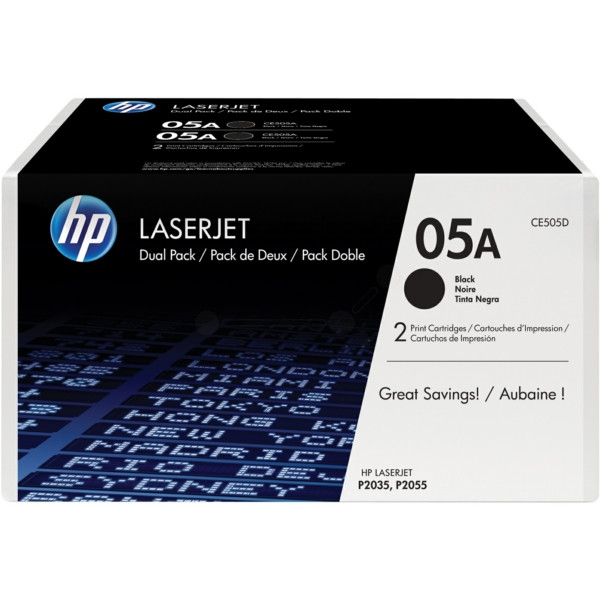Original Toner HP CE505D schwarz doppelpack (05A)
