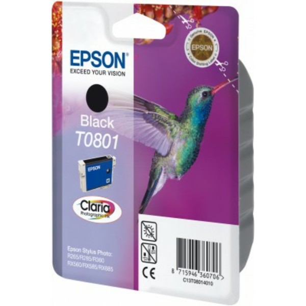 Original Tintenpatrone Epson T0801 schwarz (C13T08014011)