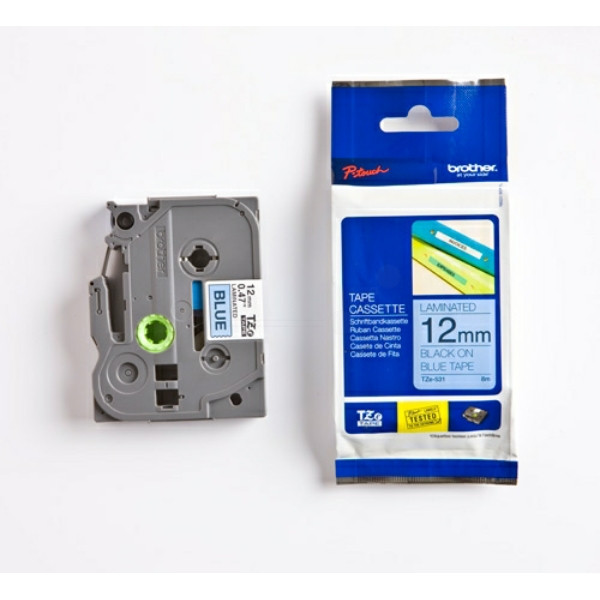Original Schriftbandkassette Brother TZE-531 schwarz auf blau (12mm x 8m) 