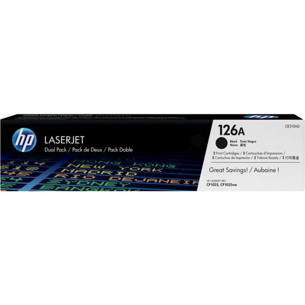 Original Toner HP CE310AD schwarz doppelpack (126A)