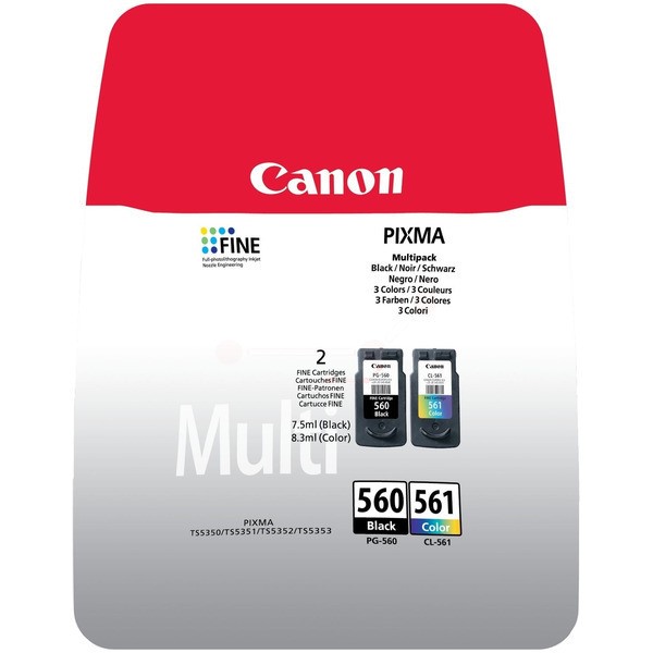 Original Druckerpatronen Canon PG-560 + CL-561 schwarz und color (3713C006)