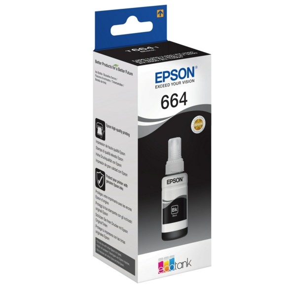 Original Tintenflasche Epson 6641 schwarz (C13T664140)