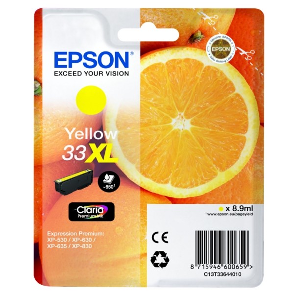 Original Tintenpatrone Epson T33XL gelb (C13T33644012)