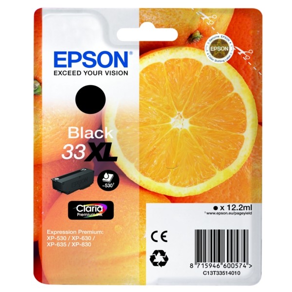 Original Tintenpatrone Epson T33XL schwarz (C13T33514012)
