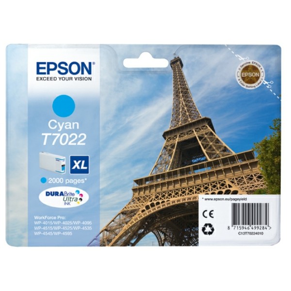Original Tintenpatrone Epson T7022XL cyan (C13T70224010)