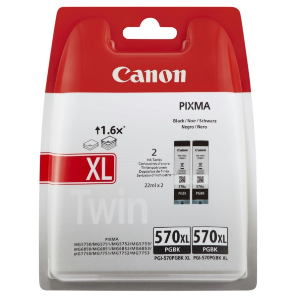 Original Tintenpatronen Canon PGI-570PGBKXXL schwarz doppelpack (0318C007) 