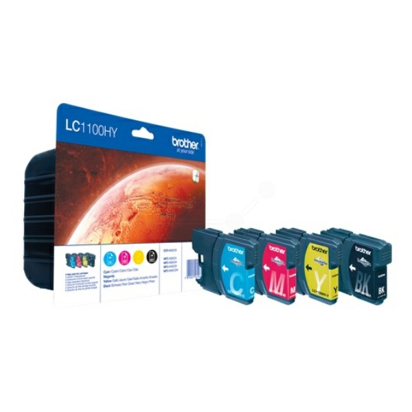 Original Tintenpatronen Brother LC-1100HY Multipack BK/C/M/Y (LC1100HYVALBPDR)