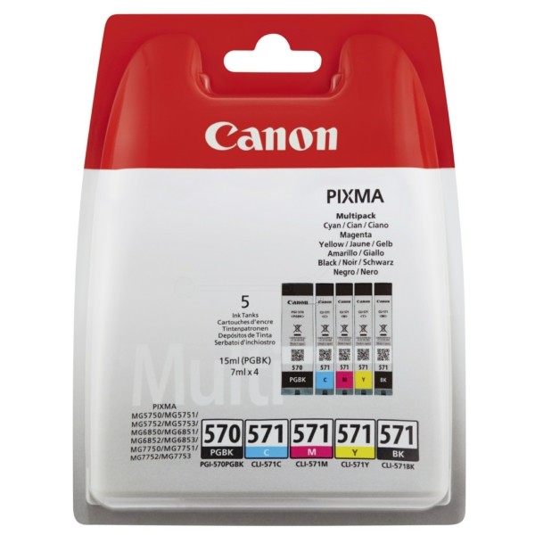 Original Tintenpatronen Canon PGI-570/CLI-571 Multipack C/M/Y/PGBK/BK (0372C004)