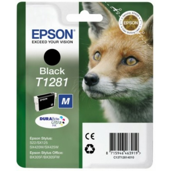 Original Tintenpatrone Epson T1281 schwarz (C13T12814012)