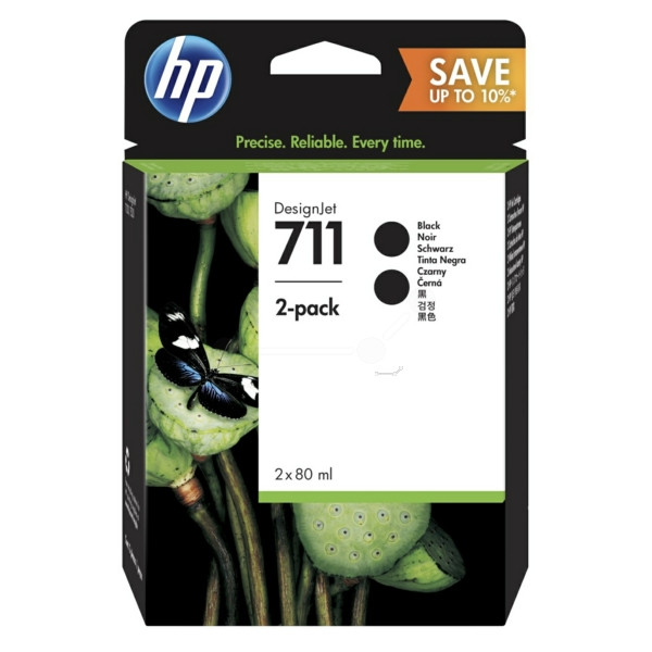 Original Tintenpatronen HP 711 schwarz doppelpack (P2V31A) 