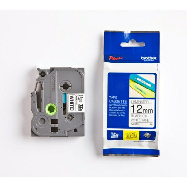 Original Schriftbandkassette Brother TZE-231 schwarz auf weiß (12mm x 8m) 