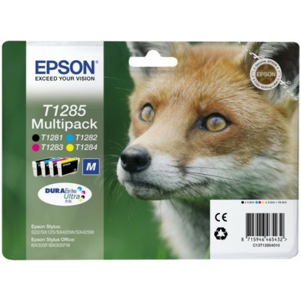 Original Tintenpatronen Epson T1285 Multipack BK/C/M/Y  (C13T12854012)