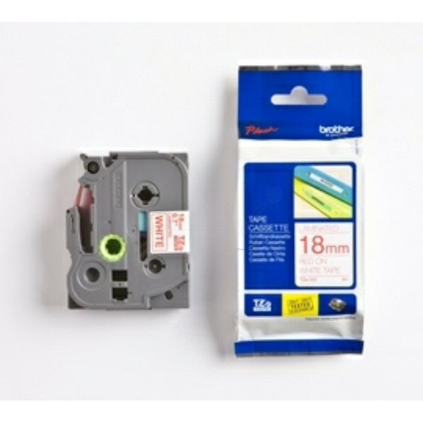 Original Schriftbandkassette Brother TZE-242 rot auf weiß (18mm x 8m) 