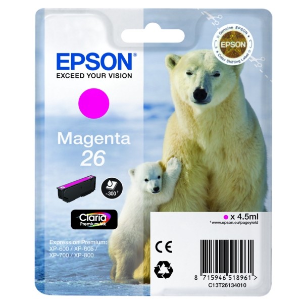 Original Tintenpatrone Epson T26 magenta (C13T26134012)