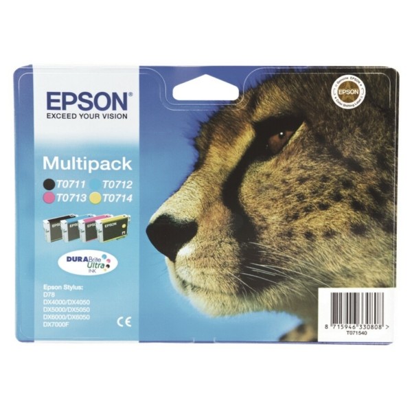 Original Tintenpatronen Epson T0715 Multipack BK/C/M/Y (C13T07154012)