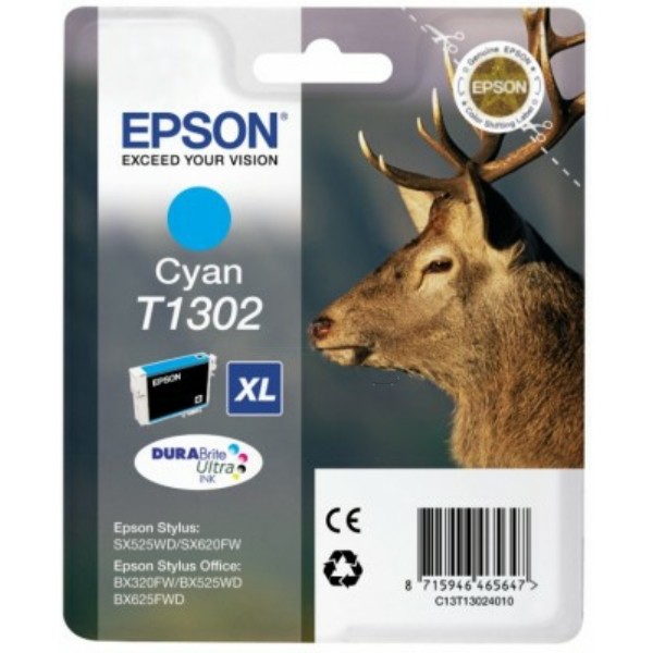 Original Tintenpatrone Epson T1302XL cyan (C13T13024012)