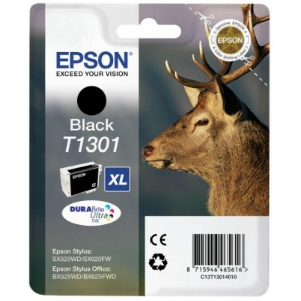 Original Tintenpatrone Epson T1301XL schwarz (C13T13014012)