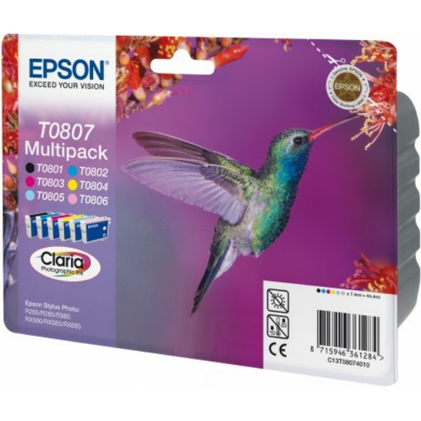 Original Tintenpatronen Epson T0807 Multipack BK/C/M/Y/LC/LM (C13T08074011)