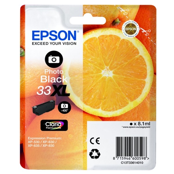 Original Tintenpatrone Epson T33XL foto schwarz (C13T33614012)