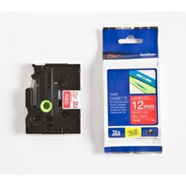 Original Schriftbandkassette Brother TZE-435 weiß auf rot (12mm x 8m) 